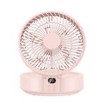 Ventilatore a parete con testa girevole WSK302 4000mAh con luce notturna (rosa)