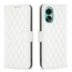 Per OPPO A78 4G Diamond Lattice Wallet Custodia per telefono in pelle flip (bianca)