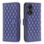 Per OPPO A78 5G Diamond Lattice Wallet Custodia in pelle per cellulare (blu)