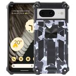 Per Google Pixel 8 Pro Camouflage Armor Kickstand TPU + Custodia magnetica per PC (grigio)