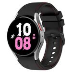 Per Samsung Galaxy Watch 6/6 cinturino in silicone con fibbia nera classica in pelle, taglia: taglia S (nero + rosso)