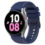 Per Samsung Galaxy Watch 6/6 cinturino in silicone con fibbia nera classica in pelle, taglia: taglia S (blu scuro)