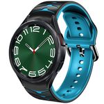 Per Samsung Galaxy Watch 6 Classic 47mm Cinturino in silicone con texture curva (nero + blu)