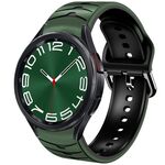 Per Samsung Galaxy Watch 6 Classic 47mm Cinturino in silicone con texture curva (verde militare + nero)