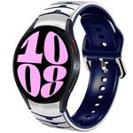 Per Samsung Galaxy Watch 6 44mm cinturino in silicone con trama curva (bianco + blu)