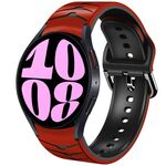 Per Samsung Galaxy Watch 6 Cinturino in silicone con trama curva da 40 mm (rosso + nero)