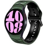 Per Samsung Galaxy Watch 6 Cinturino in silicone con trama curva da 40 mm (verde militare + nero)