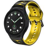 Per Samsung Galaxy watch 5 Golf Edition Cinturino in silicone con texture curva (nero + giallo)