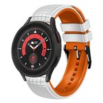 Per Samsung Galaxy Watch 5/5 Pro 20mm Mesh cinturino in silicone a due colori (bianco arancione)