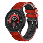 Per Samsung Galaxy Watch 5/5 Pro 20mm Cinturino in silicone a due colori in mesh (rosso nero)