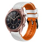 Per Samsung Galaxy Watch3 41mm 20mm Cinturino in silicone a due colori in mesh (bianco arancione)