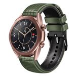 Per Samsung Galaxy Watch3 41mm 20mm Cinturino in silicone a due colori in maglia (verde militare nero)