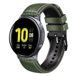 Per Samsung Galaxy Watch Active 2 20mm Mesh cinturino in silicone a due colori (verde militare nero)