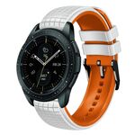 Per Samsung Galaxy Watch 42mm 20mm Mesh cinturino in silicone a due colori (bianco arancione)