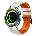 Per Samsung Watch Gear Sport 20mm Mesh cinturino in silicone a due colori (bianco arancione)