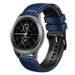 Per Samsung Watch Gear S2 Classic 20mm Mesh cinturino in silicone a due colori (blu scuro nero)