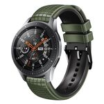 Per Samsung Galaxy Watch 46mm 22mm Mesh cinturino in silicone bicolore (grigio nero)