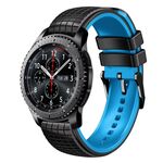 Per Samsung Watch Gear S3 Frontier 22mm Mesh cinturino in silicone a due colori (nero lime)