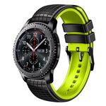 Per Samsung Watch Gear S3 Frontier 22mm Mesh cinturino in silicone a due colori (nero cielo blu)