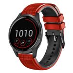 Per cinturino Garmin Vivoactive 4 22mm Mesh in silicone bicolore (nero rosso)