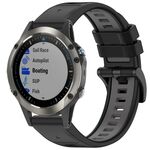 Per Garmin Fenix 5X Sapphire / GPS / Plus Cinturino sportivo in silicone a sgancio rapido bicolore (nero + grigio)