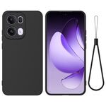 Per OPPO Reno13 Pro 5G Custodia antiurto in silicone liquido di colore puro globale (nero)