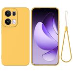 Custodia antiurto in silicone liquido color puro per OPPO Reno13 Pro 5G (giallo)