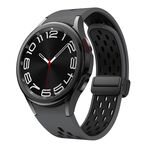 Per Samsung Galaxy Watch 4/5/6 Kalebol Cinturino in silicone con fibbia magnetica nera a maglie bicolore (nero carbone)