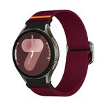 Per Samsung Galaxy Watch 5 Pro / 6 / 7 Kalebol Button Elastic Nylon Watch Band (rosso vino)