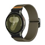Per Samsung Galaxy Watch 5 Pro / 6 / 7 Kalebol Button Elastic Nylon Watch Band (verde militare)