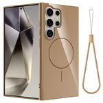 Per Samsung Galaxy S22 Ultra 5G Custodia per telefono antiurto in TPU lucido MagSafe con cordino (oro)
