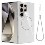 Per Samsung Galaxy S22 Ultra 5G Custodia per telefono antiurto in TPU lucido MagSafe con cordino (bianco)