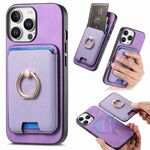 Per iPhone 11 Pro Max Retro Cross Leather Card Bag MagSafe Custodia per telefono (viola)