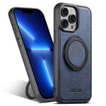Per iPhone 13 Pro Suteni G3 360 Supporto Rotante MagSafe Custodia Posteriore in Pelle Denim per Telefono (Blu)