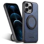Per iPhone 12 Pro Max Suteni G3 360 Supporto Rotante MagSafe Custodia Posteriore in Pelle Denim per Telefono (Blu)