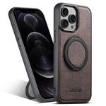 Per iPhone 12 Pro Suteni G3 360 Supporto Rotante MagSafe Custodia Posteriore in Pelle Denim per Telefono (Marrone)