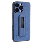 Per iPhone 16 Pro Max Custodia antiurto con supporto push-pull in pelle PU (blu)