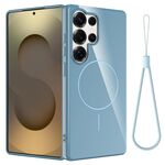 Per Samsung Galaxy S25 Ultra 5G Custodia per telefono antiurto in TPU lucido MagSafe con cordino (blu)
