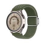 Cinturino per orologio con fibbia magnetica intrecciata in nylon Kalebol da 22 mm (verde oliva scuro)