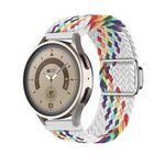 Cinturino per orologio con fibbia magnetica intrecciata in nylon Kalebol da 22 mm (arcobaleno bianco)
