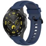 Cinturino per orologio in silicone con fibbia nera Kalebol da 20 mm (blu navy)