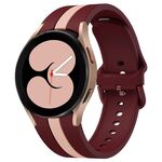Per Samsung Galaxy Watch7 / 6 / 5 Kalebol Tre strisce verticali Cinturino in silicone con fibbia dello stesso colore (vino rosso rosa)