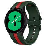 Per Samsung Galaxy Watch7 / 6 / 5 Kalebol Tre strisce verticali Cinturino in silicone con fibbia dello stesso colore (verde rosso)