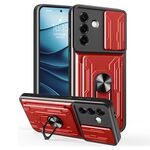 Per Samsung Galaxy S25+ 5G Custodia per telefono scorrevole Camshield TPU+PC con slot per schede (rosso)
