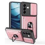Per Samsung Galaxy S25+ 5G Custodia per telefono scorrevole Camshield TPU+PC con slot per schede (oro rosa)