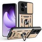 Per OPPO Reno13 F 4G / 5G Custodia per telefono cellulare con design scorrevole per fotocamera in TPU ibrido per PC (oro)