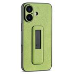 Per iPhone 16 Plus Custodia antiurto con supporto push-pull in pelle PU (verde)