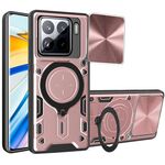 Per Xiaomi 15 CD Texture Custodia per telefono con supporto magnetico scorrevole Camshield (rosa)