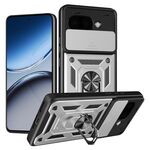 Per Google Pixel 9a Custodia per fotocamera scorrevole in TPU+PC (argento)