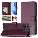 Per Asus Zenfone 12 Ultra Custodia per telefono in pelle con stampa a nido d'ape RFID (viola)